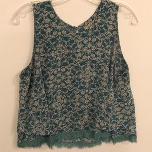 Teal floral top